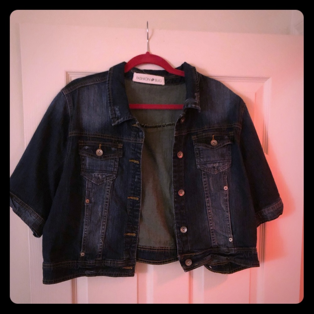 Fashion Bug cropped short sleeve jean jacket